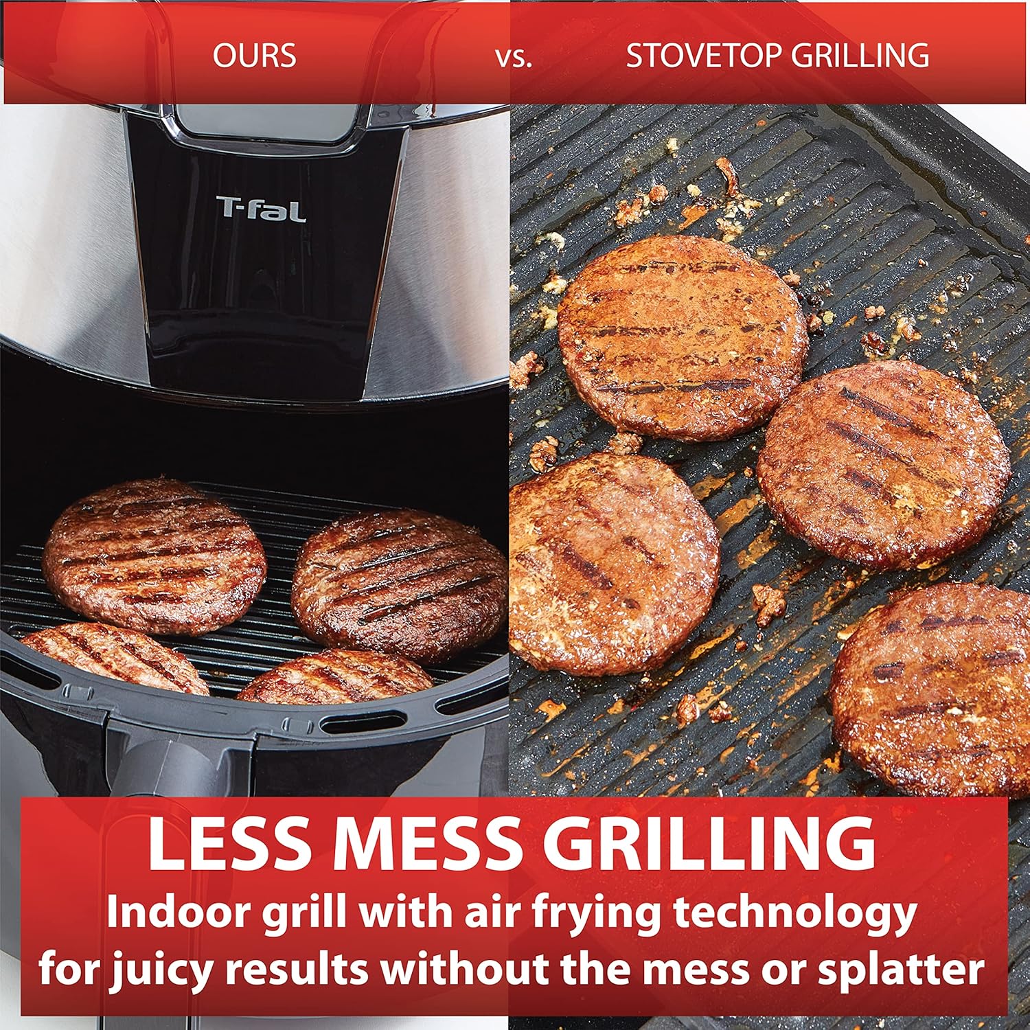 T-fal Easy Fry XXL Air Fryer & Grill Combo with One-Touch Screen, 8 Preset Programs, 5.9 quarts, Black & Stainless Steel detail 12