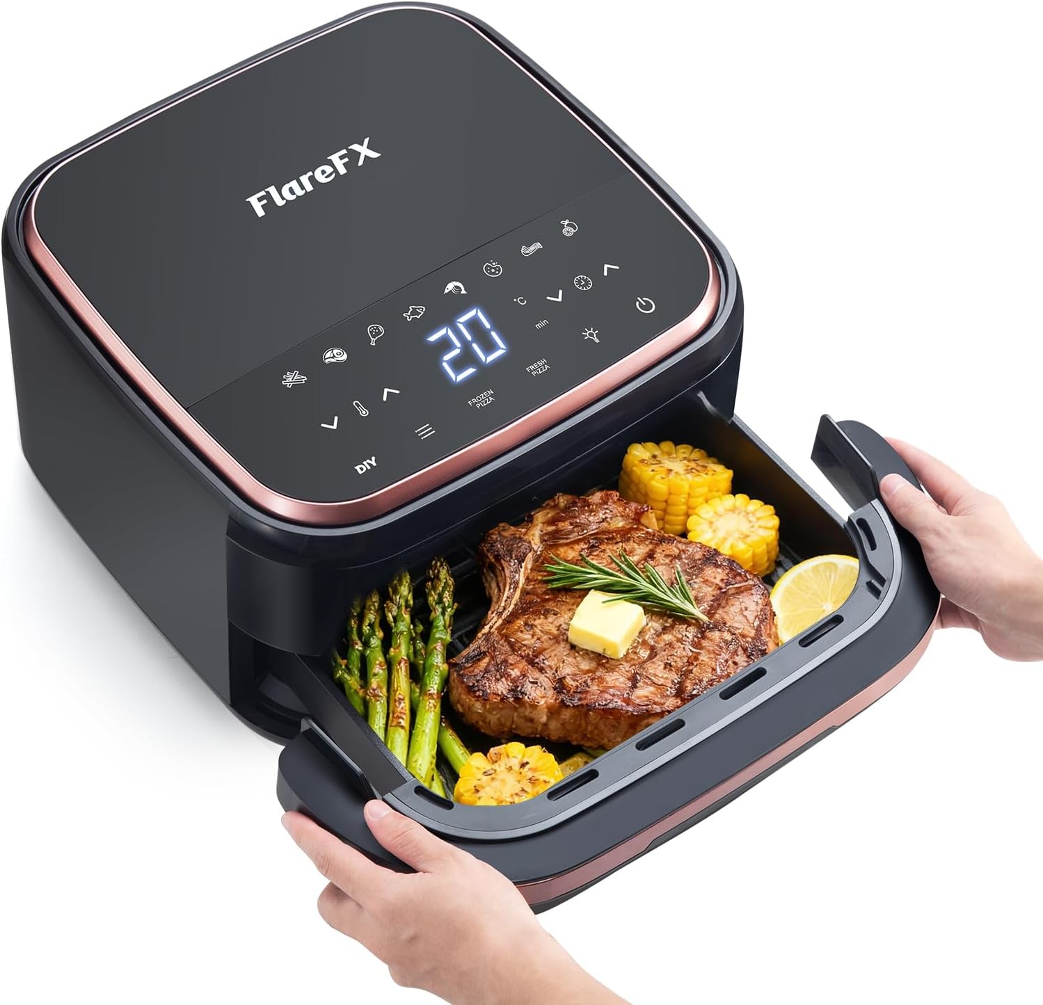 4.5QT Air Fryer Pizza Oven with 11 Presets, Air Fryers with Dual Heating & 360° Airflow | Viewing Window | Touch Display, Nonstick Airfryer for Roast, Bake, Dehydrate, Microwave, Reheat & More detail 8