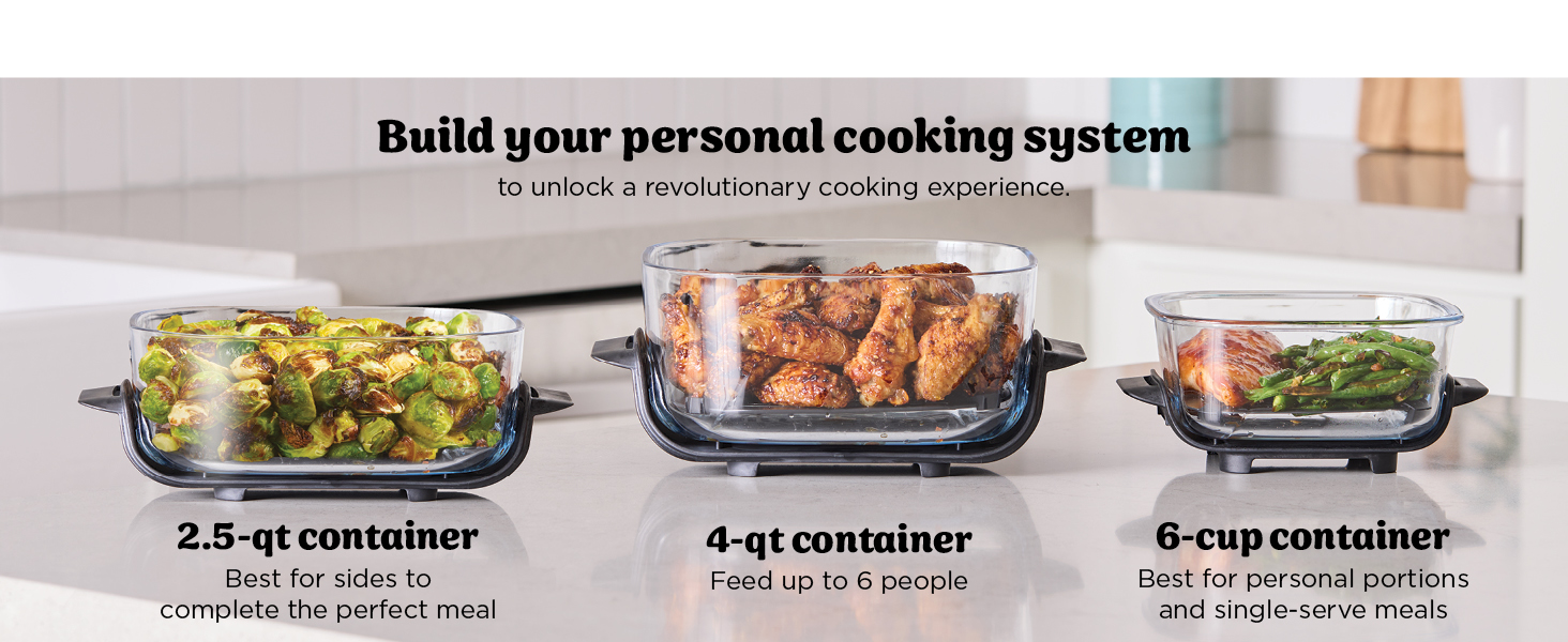 Ninja Crispi 4-in-1 Glass Air Fryer | 450°F | Non-Toxic | 4QT & 6-Cup Glass Containers w/Lids | Microwave, Freezer, Dishwasher Safe | Max Crisp, Air Fry, Bake, Recrisp | Mint | FN101MT detail 15