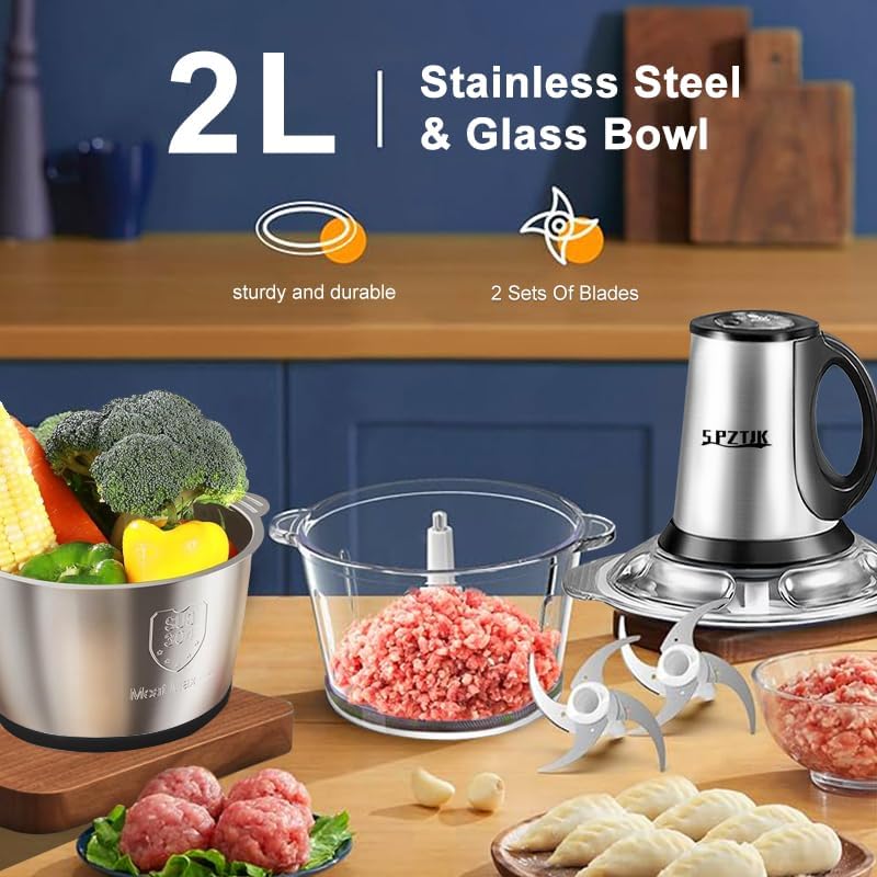 SPZTJK 3-Speed Electric Food Processor: Meat Grinder, Vegetable Chopper & Baby - View 4