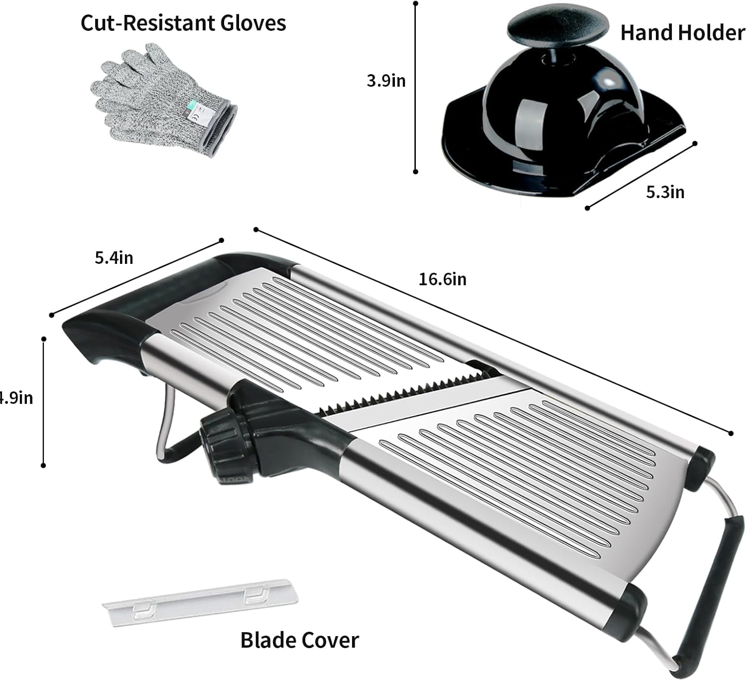 Mandoline Food Slicer, Adjustable Mandoline Slicer for Kitchen, Stainless Steel - View 2