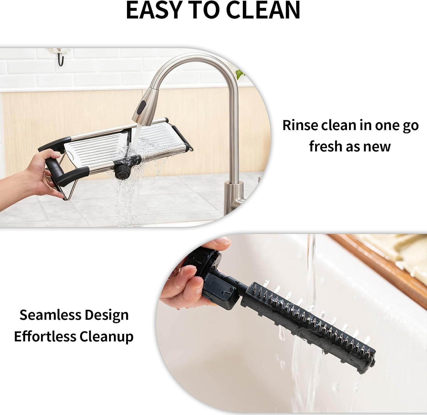 Mandoline Food Slicer, Adjustable Mandoline Slicer for Kitchen, Stainless Steel - View 6