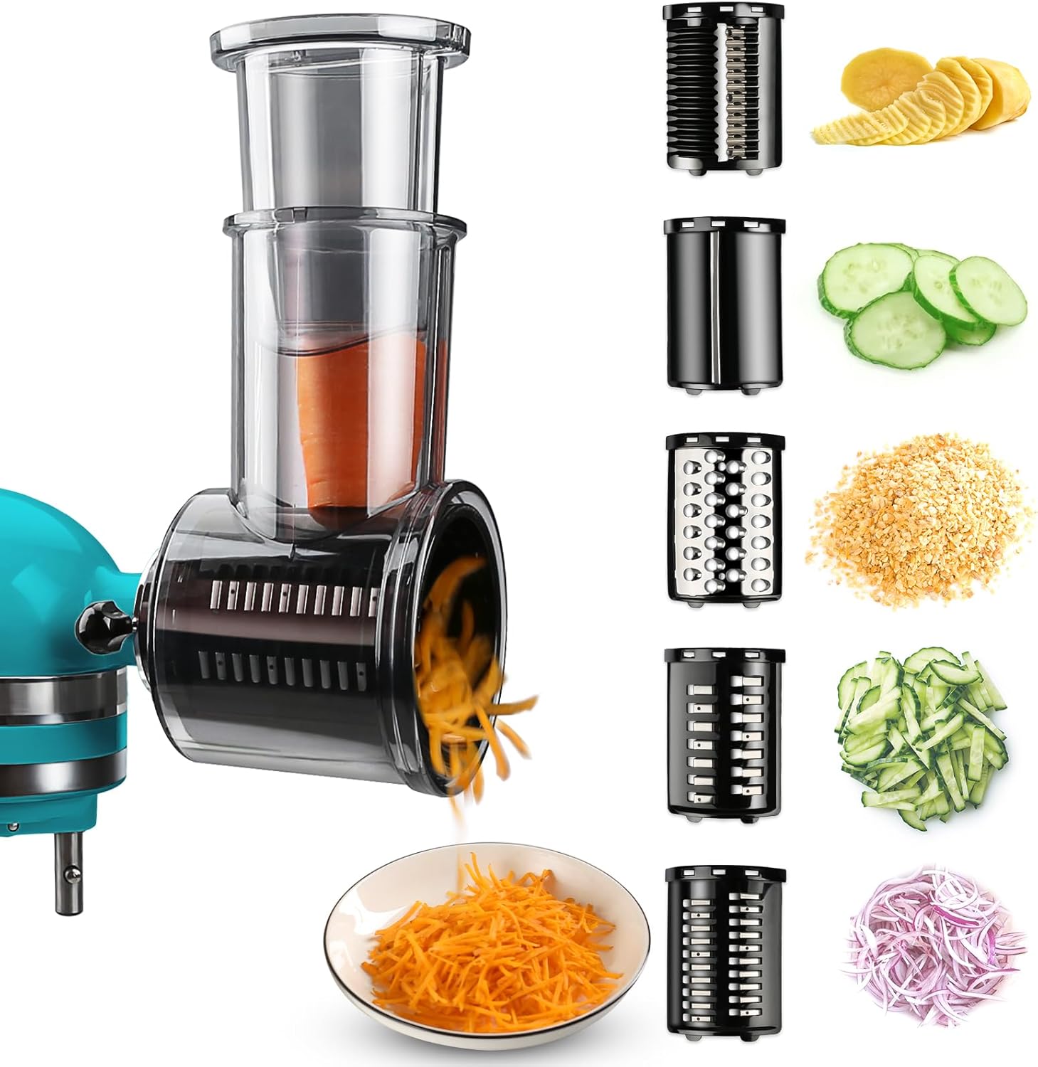 Stainless Steel Slicer Shredder Attachments for KitchenAid Stand Mixers,