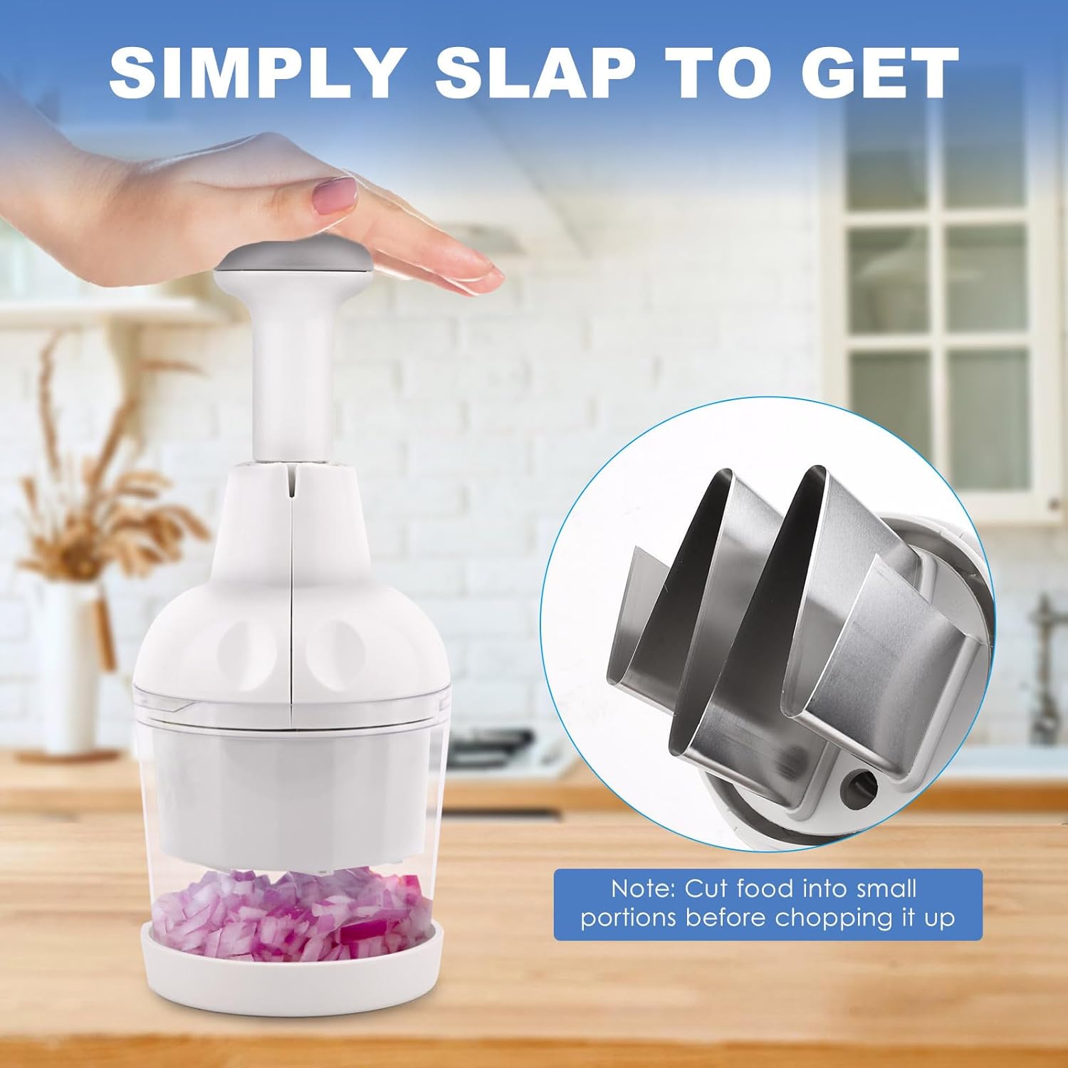 Vegetable Chopper, Food Chopper Manual Hand, Onion, Salad, Garlic, Nut & Veggie - View 5