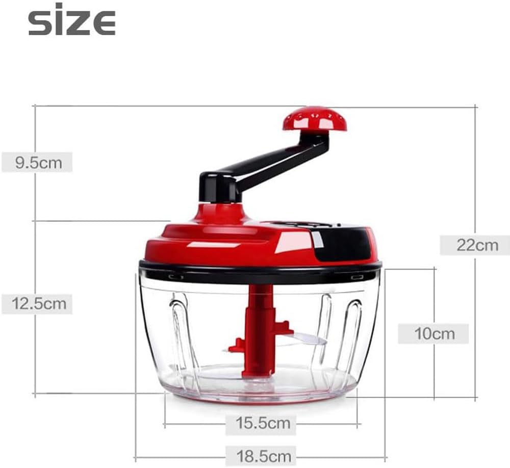 Multi-Functional Manual Food Processor,8 Cup Hand-powered Crank Chopper,Mincer - View 3