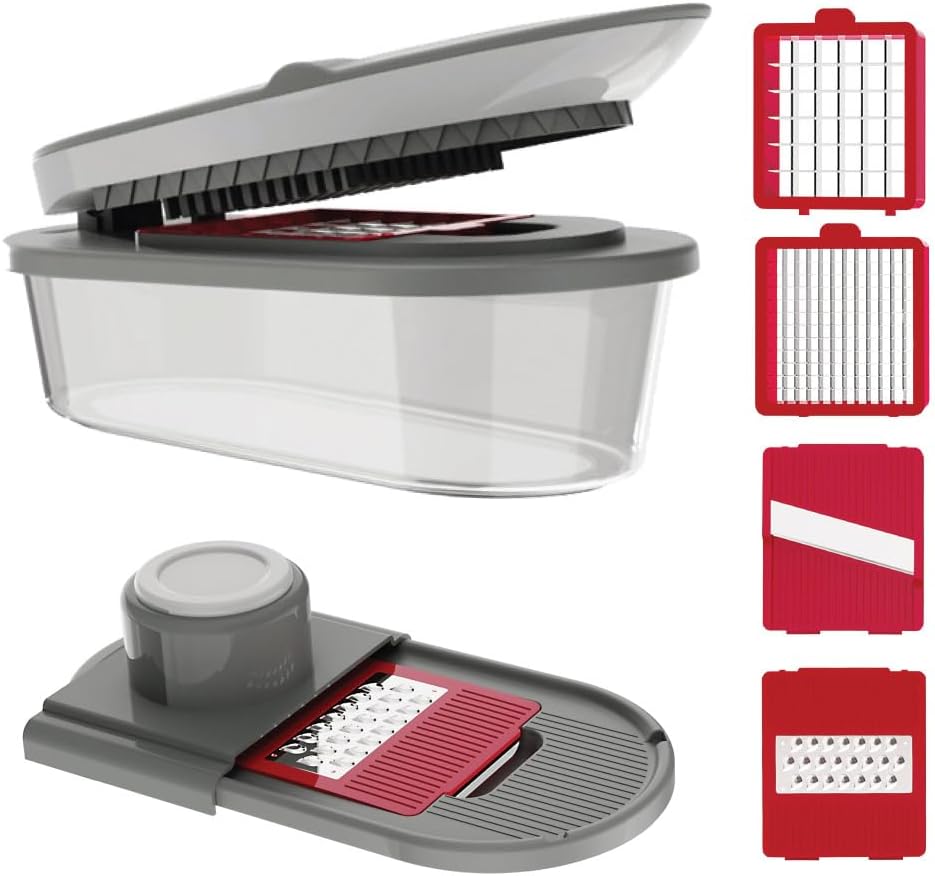 Vegetable Chopper and Mandoline Slicer with Container, CHOPZILLA 4 Stainless