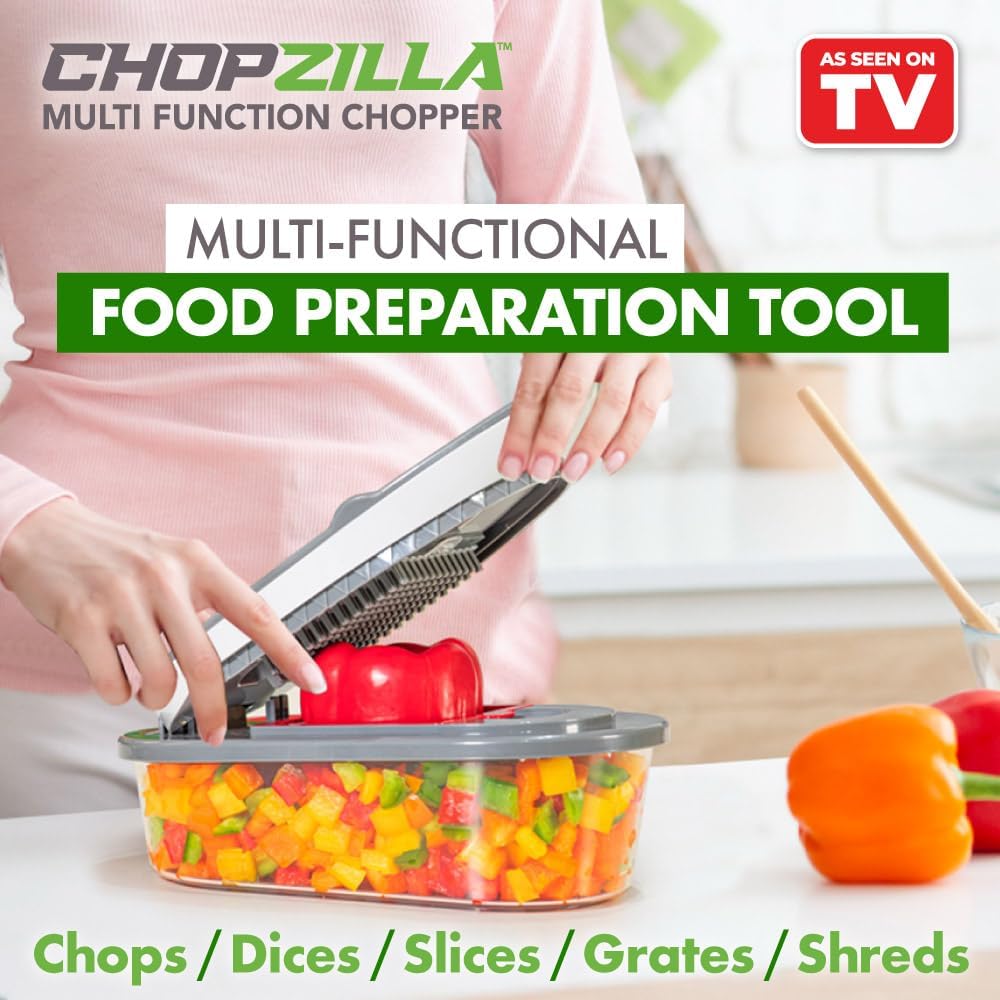 Vegetable Chopper and Mandoline Slicer with Container, CHOPZILLA 4 Stainless - View 2