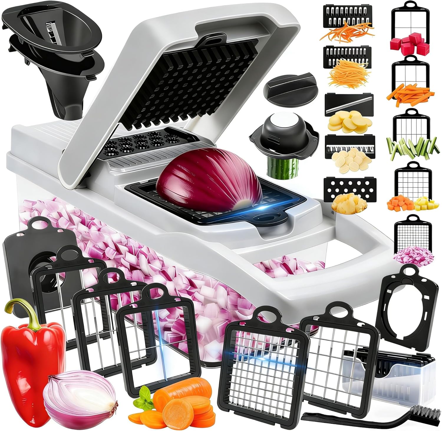 Vegetable Chopper, 10 Blades Slicer Onion Dicer, Multi 23-in-1 Veggie Mandoline - View 2