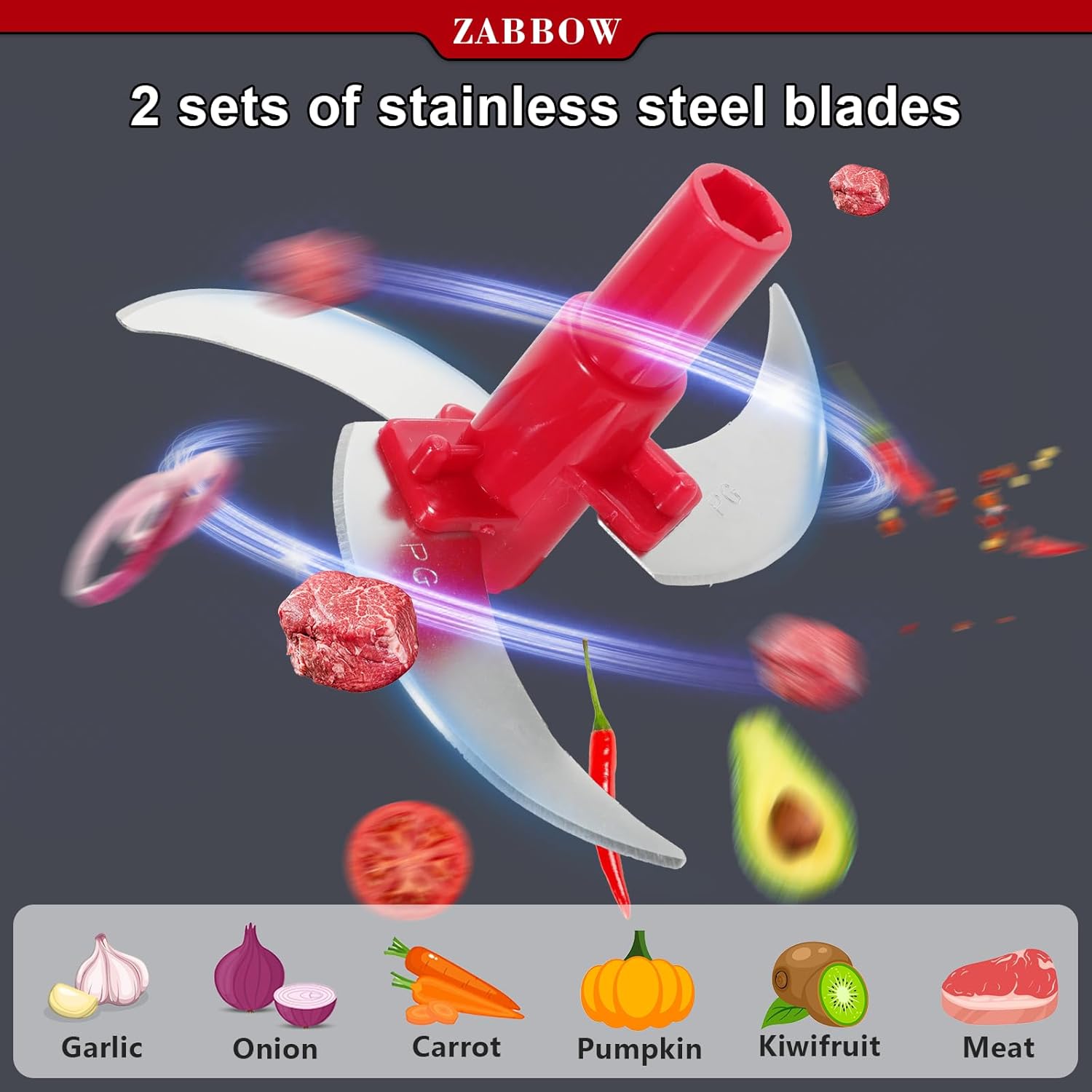 Manual Food Processor,8 Cup Hand Powered Crank Chopper,Mincer Blender with - View 6