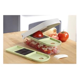 Vidalia Chop Wizard Vegetable Chopper - Original As Seen On TV Food Dicer with 2 Stainless Steel Blades, Large 2-Cup Container, Cleaning Tool, Dishwasher Safe Onion & Vegetable and Fruit Cutter detail 1