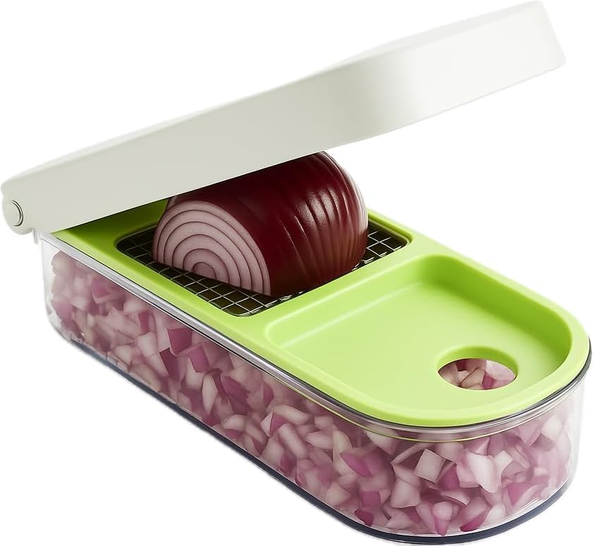 Vidalia Chop Wizard Vegetable Chopper - Original As Seen On TV Food Dicer with 2 Stainless Steel Blades, Large 2-Cup Container, Cleaning Tool, Dishwasher Safe Onion & Vegetable and Fruit Cutter detail 2