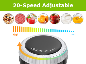 Bonsenkitchen Immersion Blender Handheld with Food Processor, 20 Speeds Hand Blender with Turbo Mode, Stainless Steel Blade, Egg Whisk, Beaker & Chopper Bowl, Hand Mixer for Smoothie, Soup, Baby Food detail 6