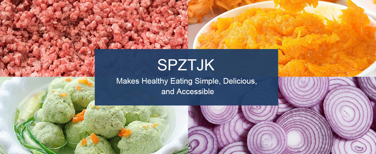 SPZTJK 3-Speed Electric Food Processor: Meat Grinder, Vegetable Chopper & Baby Food Maker - 300W, 2 Bowls (8 Cup Stainless Steel+8 Cup Glass), Quiet Operation detail 6