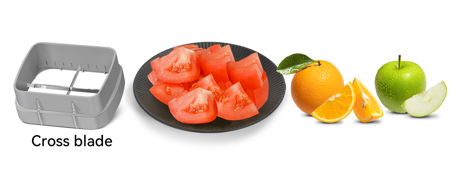 KEOUKE Multifunctional Vegetable Chopper Bowl White - 3 Interchangeable Blades Potato French Fry Cutter with Container & Storage Box Food Chopper Dicer for Cucumber, Tomato, Carrot, Onion detail 4