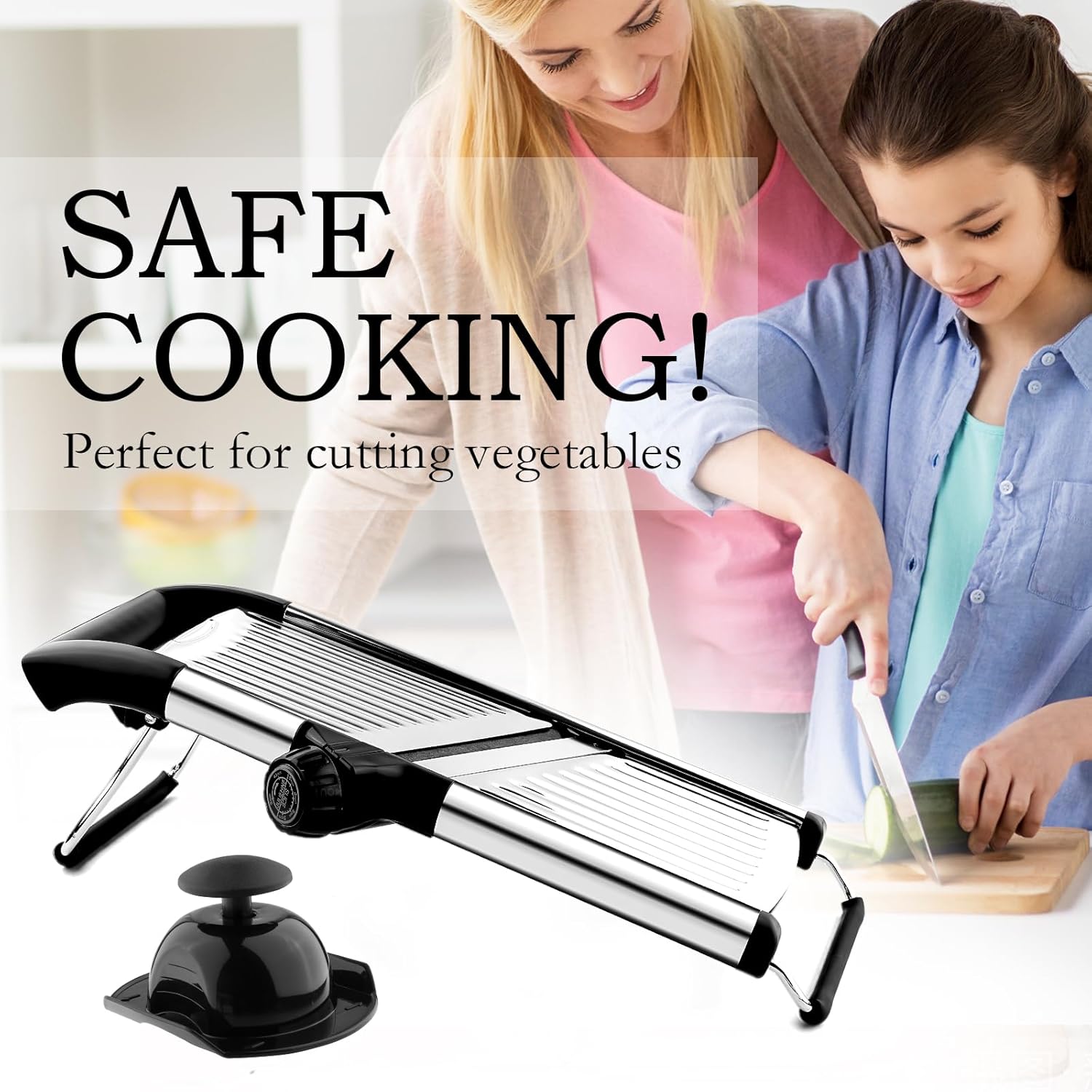 Mandoline Food Slicer, Adjustable Mandoline Slicer for Kitchen, Stainless Steel Mandolin Vegetable Chopper for Potato/Tomato/Onion, Vegetable Slicer Julienne Cutter with Cut-Resistant Gloves detail 15