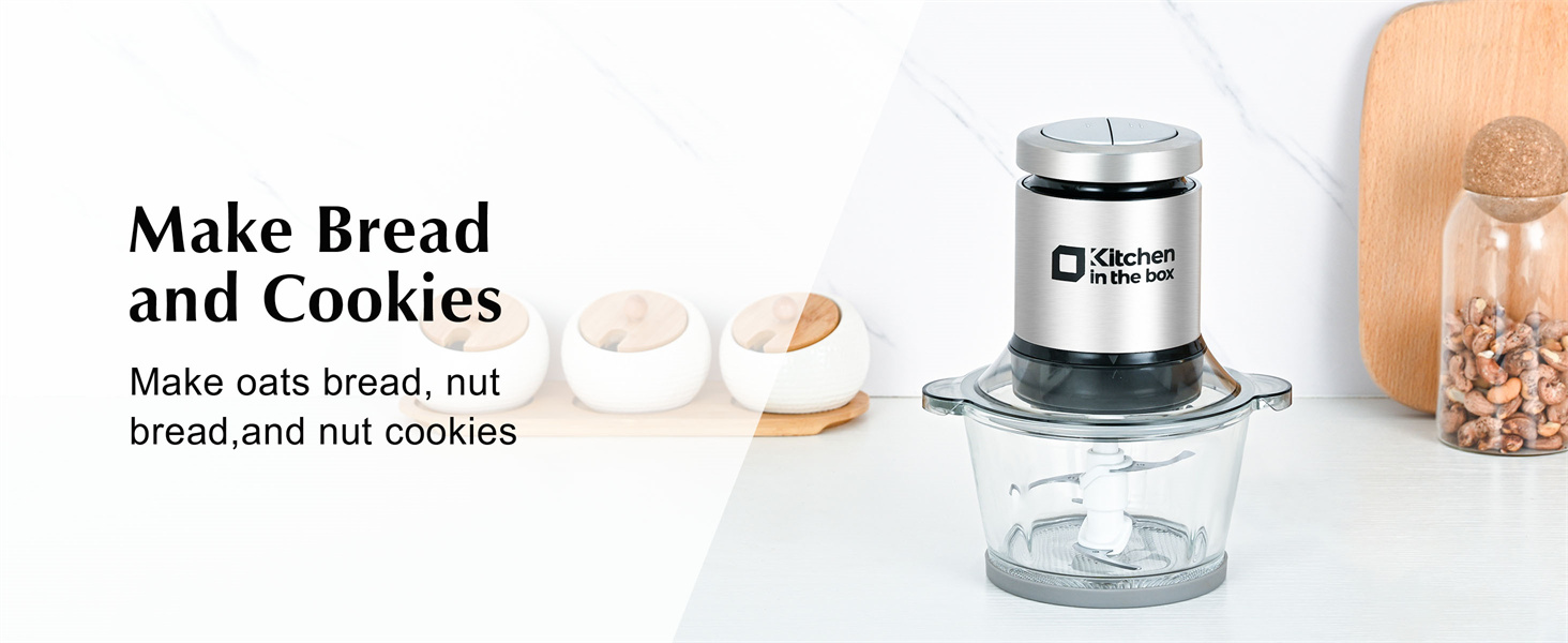 Kitchen in the box Mini Food Processor, Electric Meat Grinder & Food Chopper with 400W Powerful Veggie Chopper-One 3 Cup Bowl & S Blades for Meat/Fish/Vegetable/Baby Food detail 9