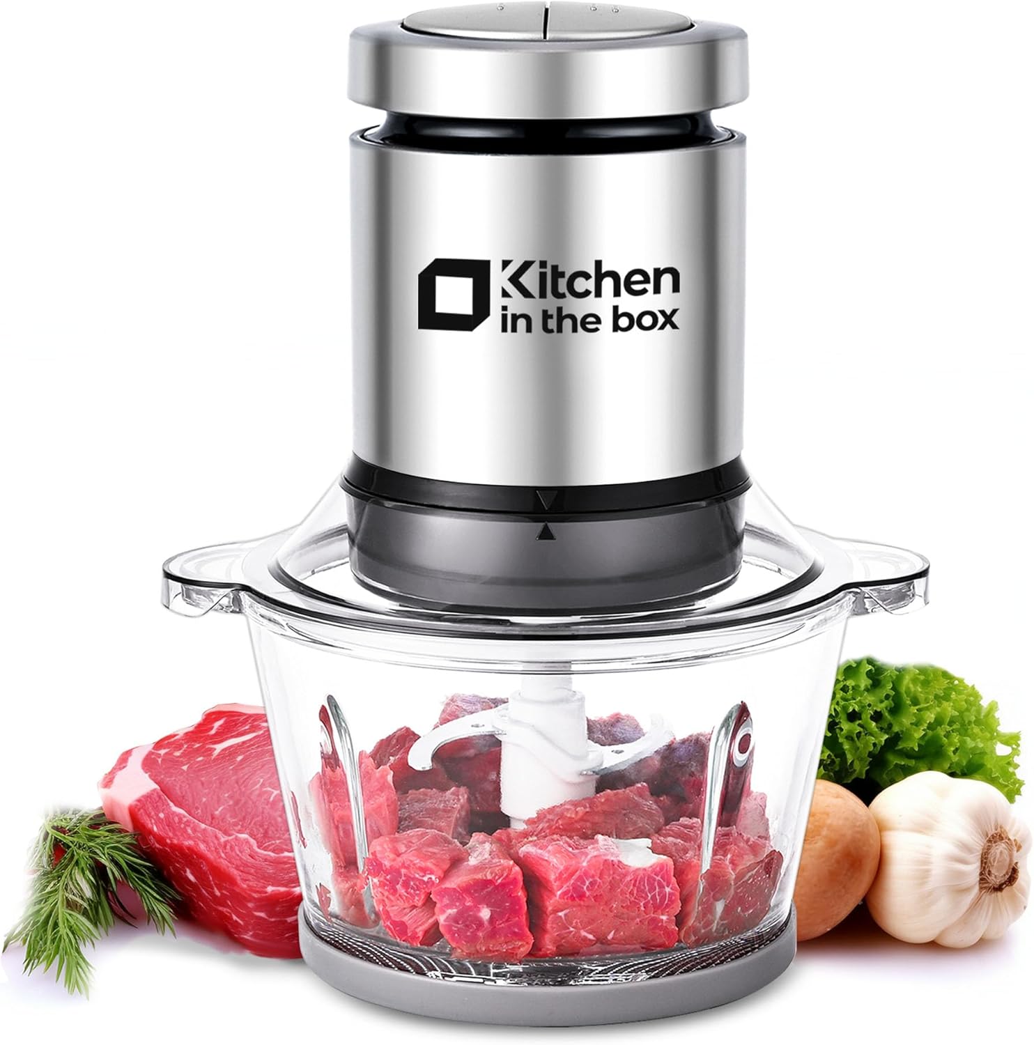 Kitchen in the box Mini Food Processor, Electric Meat Grinder & Food Chopper with 400W Powerful Veggie Chopper-One 3 Cup Bowl & S Blades for Meat/Fish/Vegetable/Baby Food detail 13