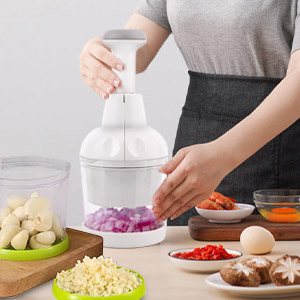 Vegetable Chopper, Food Chopper Manual Hand, Onion, Salad, Garlic, Nut & Veggie Cutter, Dishwasher Safe, White detail 6