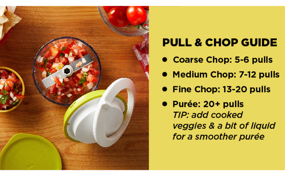 Chef'n VeggiChop Hand-Powered Food Chopper (Arugula), 5.5" x 5.5" x 5" detail 4