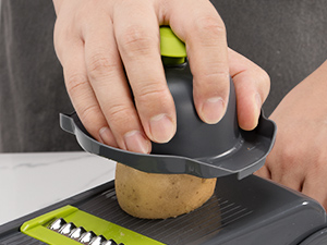 KEOUKE Vegetable Chopper Mandoline Slicer Grey - 12 in 1 Interchangeable Blades Food Chopper with Container, Hand Guard & Drainer, Veggie Dicer Kitchen Gadget for Onion, Cucumber, Tomato, Fruit detail 2