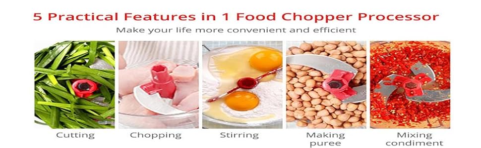 Multi-Functional Manual Food Processor,8 Cup Hand-powered Crank Chopper,Mincer Blender with Clear Container,for Vegetables Meat Fruits Nuts Herbs Onions detail 8