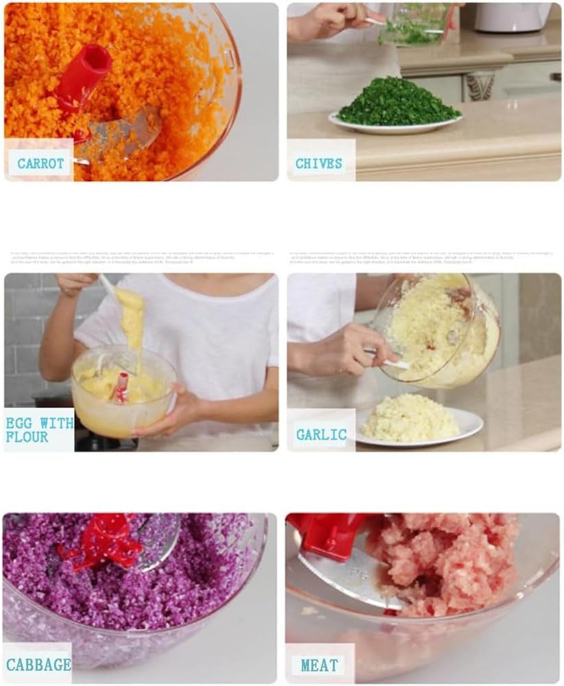 Multi-Functional Manual Food Processor,8 Cup Hand-powered Crank Chopper,Mincer Blender with Clear Container,for Vegetables Meat Fruits Nuts Herbs Onions detail 18