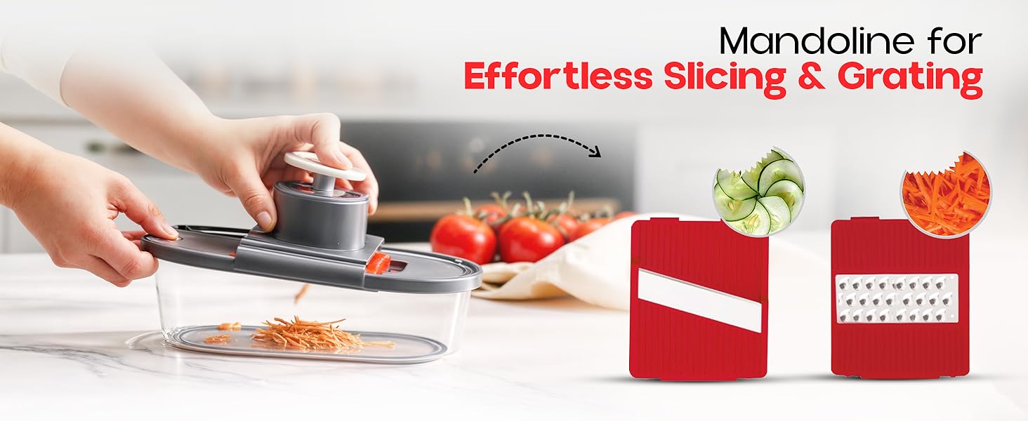 Vegetable Chopper and Mandoline Slicer with Container, CHOPZILLA 4 Stainless Steel Blades, BPA-Free Onion Dicer, Veggie Chopper, French Fry Cutter, Fruit Salad Potato Food Slicer and Dicer, Pink detail 3