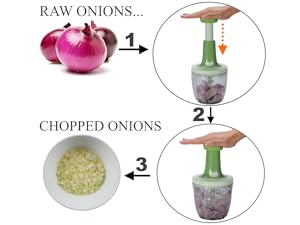 Brieftons Salad Spinner and Chopper: Large 6.3-Quart Lettuce Greens Vegetable Washer Dryer, with Bonus 0.95-Quart Veggie Chopper Mixer, Compact Storage, Easy Push Operation for Quick Veggie Prepping detail 9