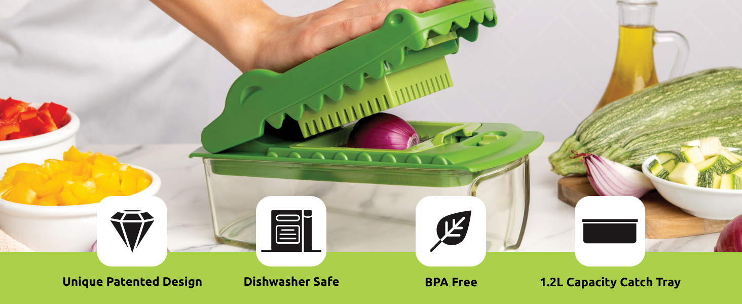 fullstar NEW Fullstar X OTOTO Croc Chop Vegetable Chopper & Slicer - Multifunctional Food Chopper, Crocodile Onion Cutter, Cool Kitchen Gadgets & Housewarming Gifts detail 7