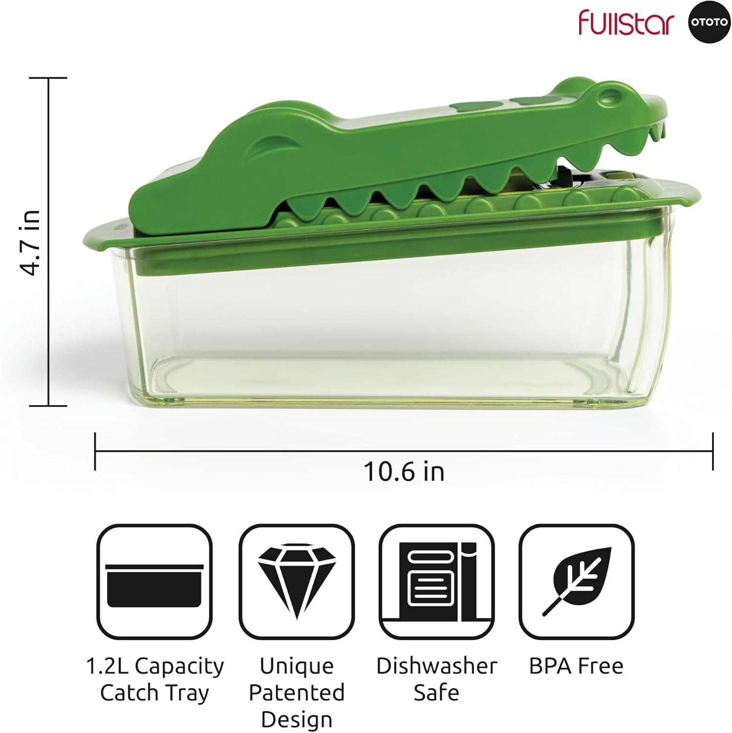 fullstar NEW Fullstar X OTOTO Croc Chop Vegetable Chopper & Slicer - Multifunctional Food Chopper, Crocodile Onion Cutter, Cool Kitchen Gadgets & Housewarming Gifts detail 10