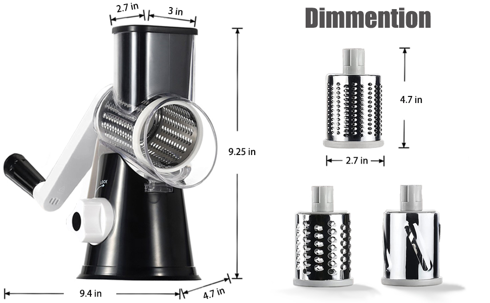 Round Mandoline Drum Slicer Rotary Cheese Grater Veggie Slicer Vegetable Carrot Shredder Nut Chopper Blue detail 11