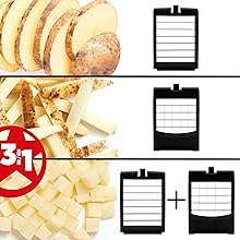 Starfrit Pro Fry Cutter & Cuber - 3-in-1 - Homemade French Fries, Slices and Diced Cubes Potato & Vegetable detail 8