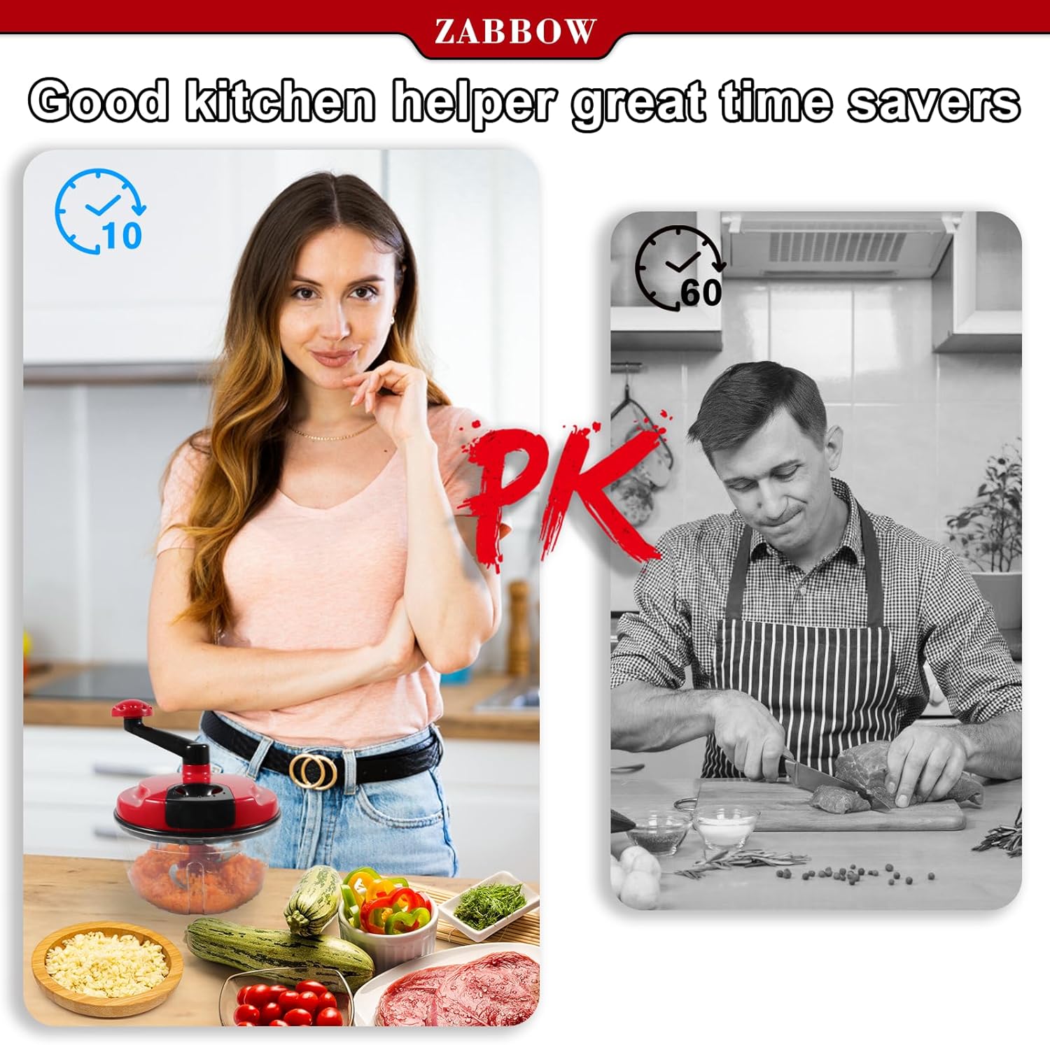 Manual Food Processor,8 Cup Hand Powered Crank Chopper,Mincer Blender with Clear Container,for Vegetables Meat Fruits Onions detail 12