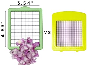Brieftons QuickPush Food Chopper: Vegetable Dicer Slicer, Onion Cutter, 3 Extra-Large Blades with 200% More Cutting Area to Chop Dice Slice Vegetables, 2.6-Quart Container detail 6
