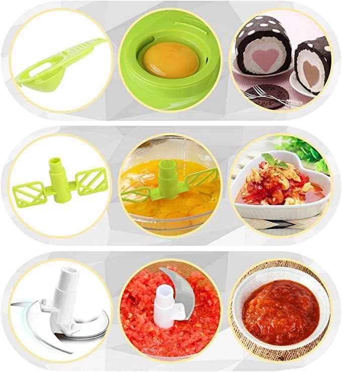 Tenta Kitchen Food processes Hand Crank Food Processor/Manual Food Chopper/Meat Grinder/Vegetable Dicer And Mincer/Fruit Blender With Egg Separator Rotary Onion Chopper(2 Sets steel blades) detail 15