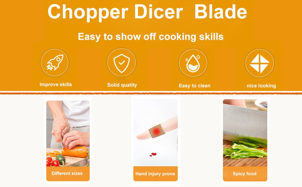 2Pcs 1/4''Replacement Chopper Blade, Commercial Vegetable Chopper Dicer Stainless Steel Blade and Pusher Block for Fruit Cutting Machine Tomato onion French Fries Cutter detail 1