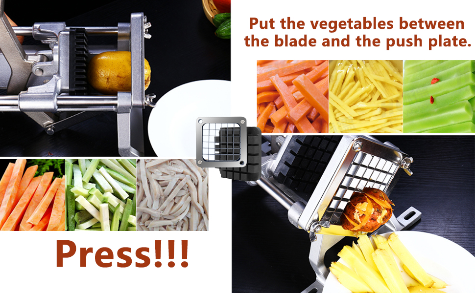 2Pcs 1/4''Replacement Chopper Blade, Commercial Vegetable Chopper Dicer Stainless Steel Blade and Pusher Block for Fruit Cutting Machine Tomato onion French Fries Cutter detail 2