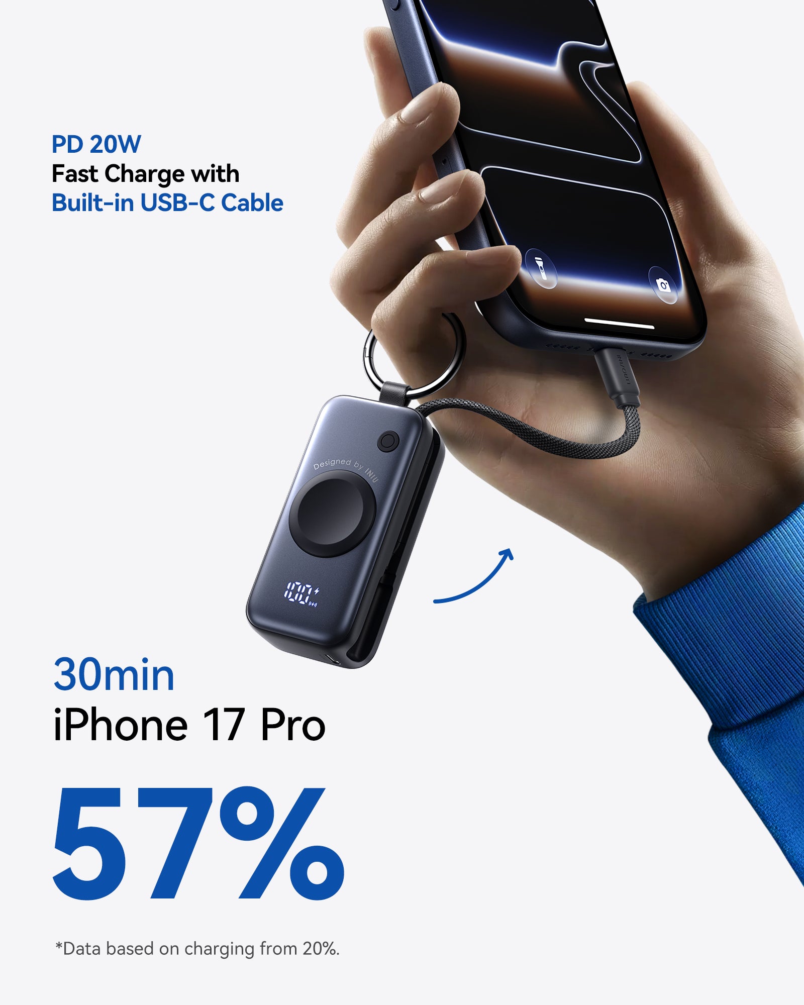 INIU SnapGo P81 Power Bank for iWatch 5W 5,000mAh - View 3