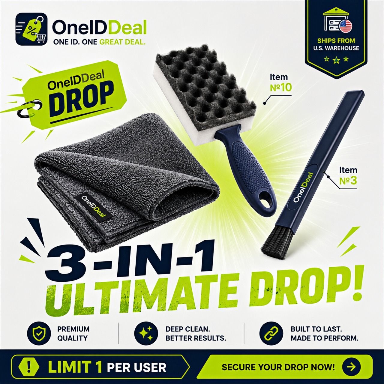 [DAILY DROP] OneIDDeal™ Clean Kit - 3-in-1 Ultimate Grime Killer (Limit 1)