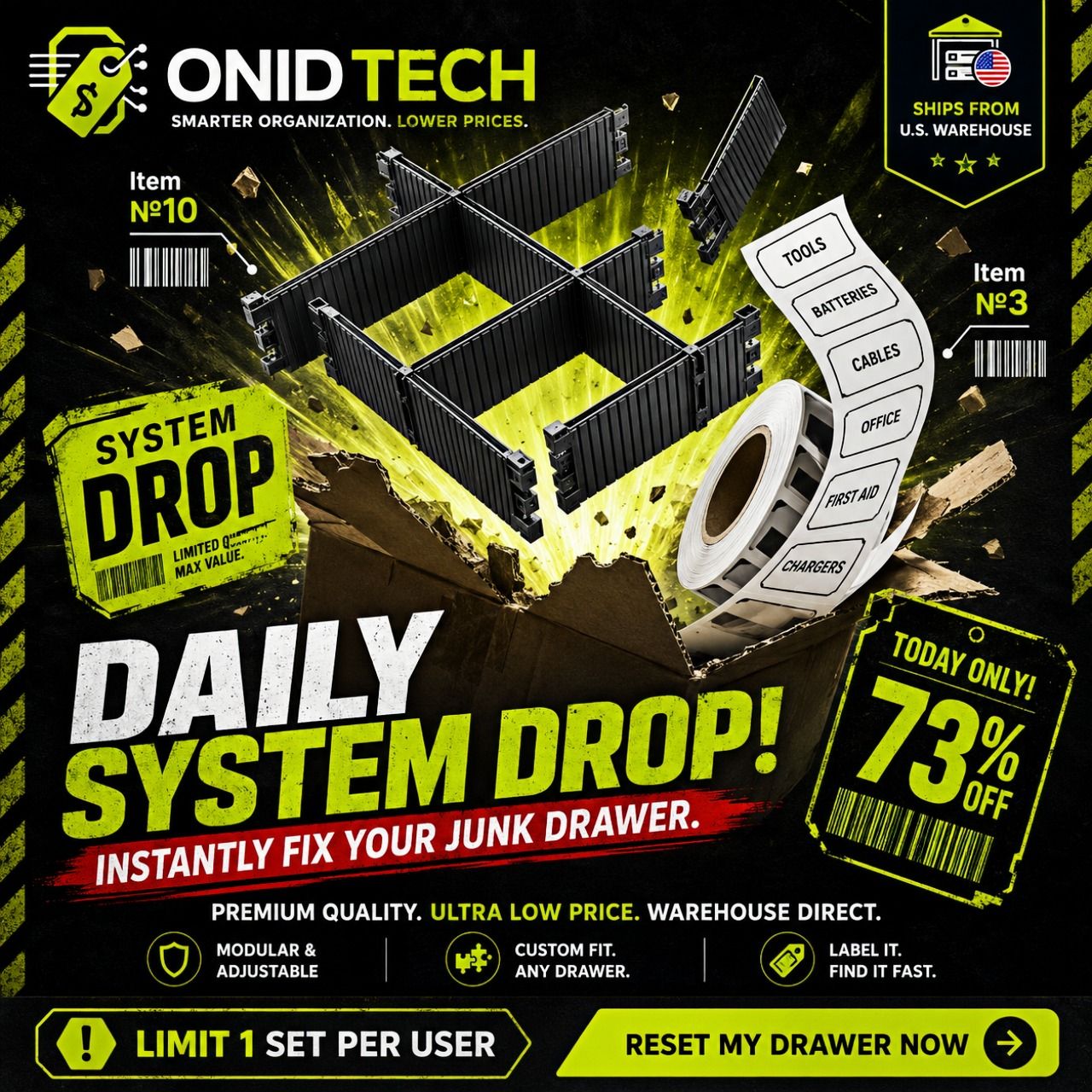 [SYSTEM CLEARANCE] OneIDDeal™ Drawer Grid Kit - The Art of Order